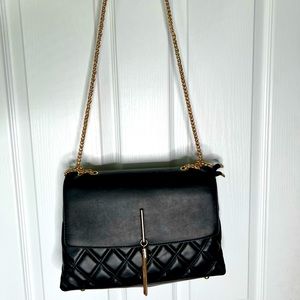 Black Handbag with Gold Hardware